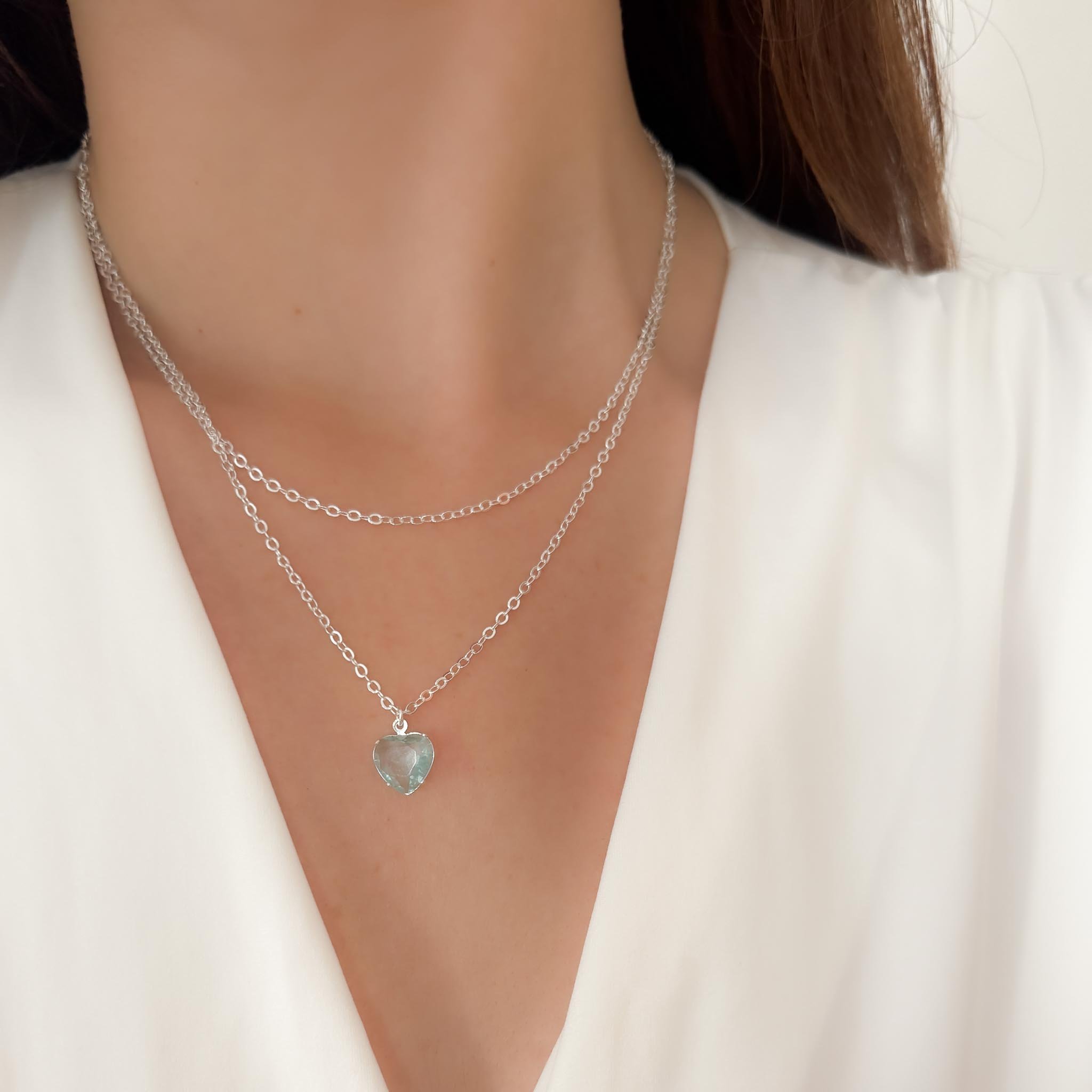 Colar Duplo - Coração e Corrente