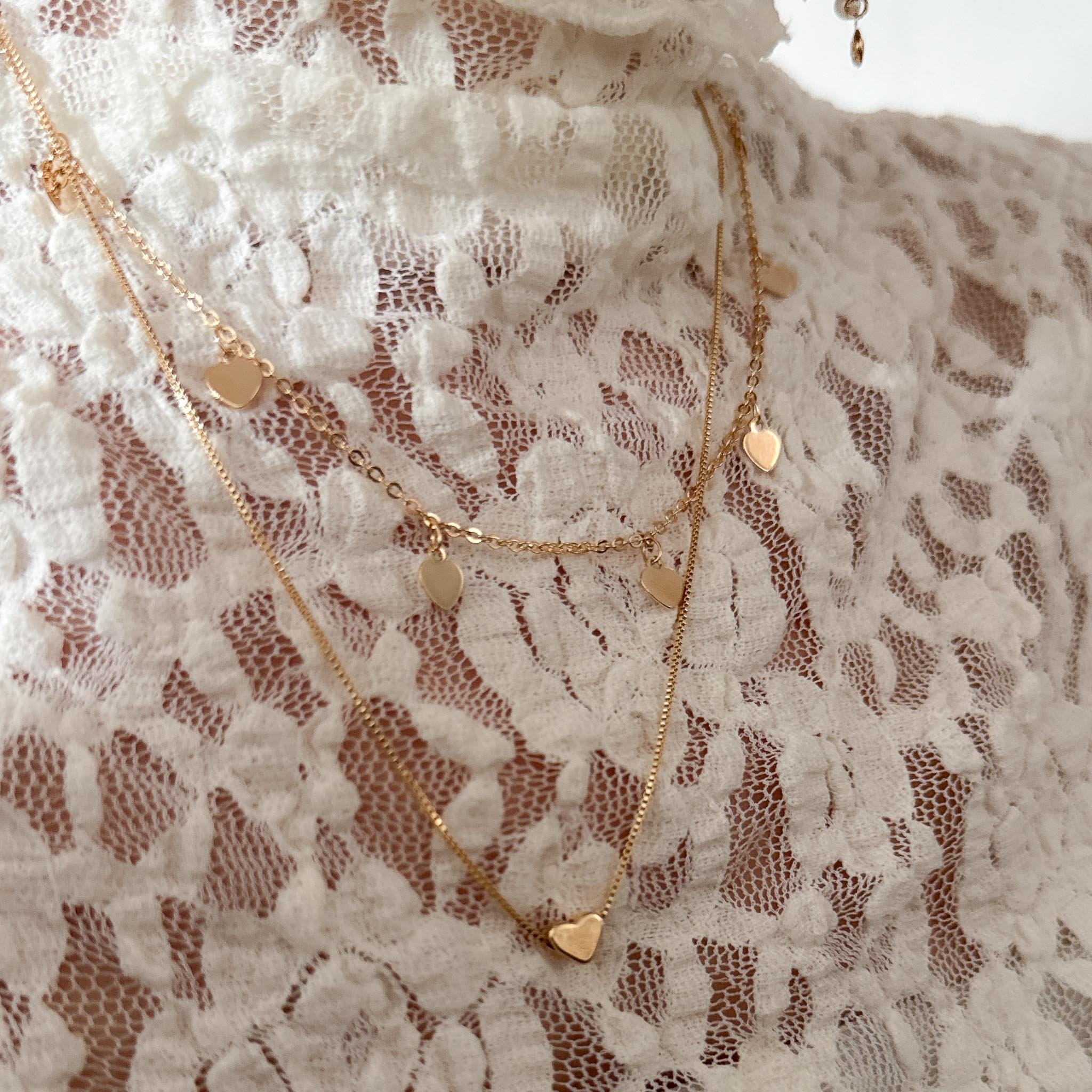 Colar Duplo - Corações Espelhados