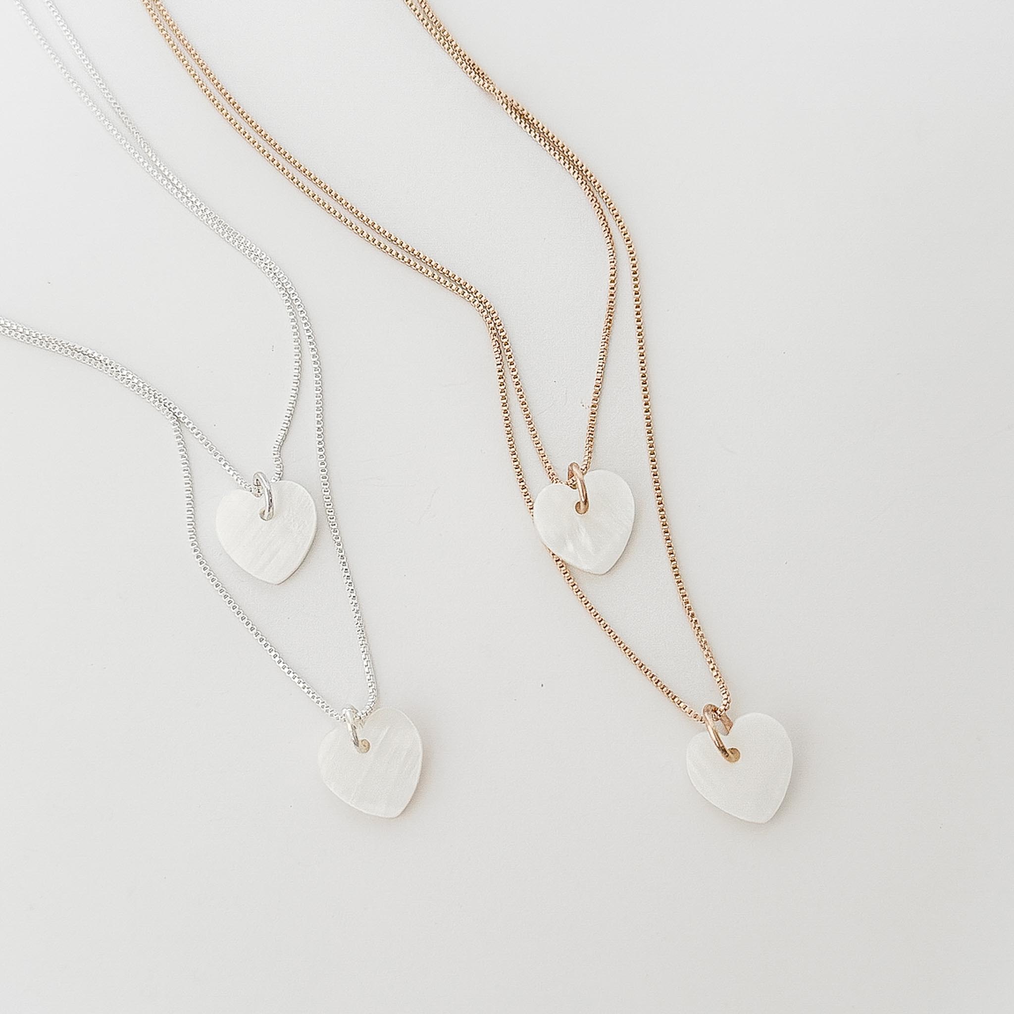 Colar Duplo - Corações Perolados