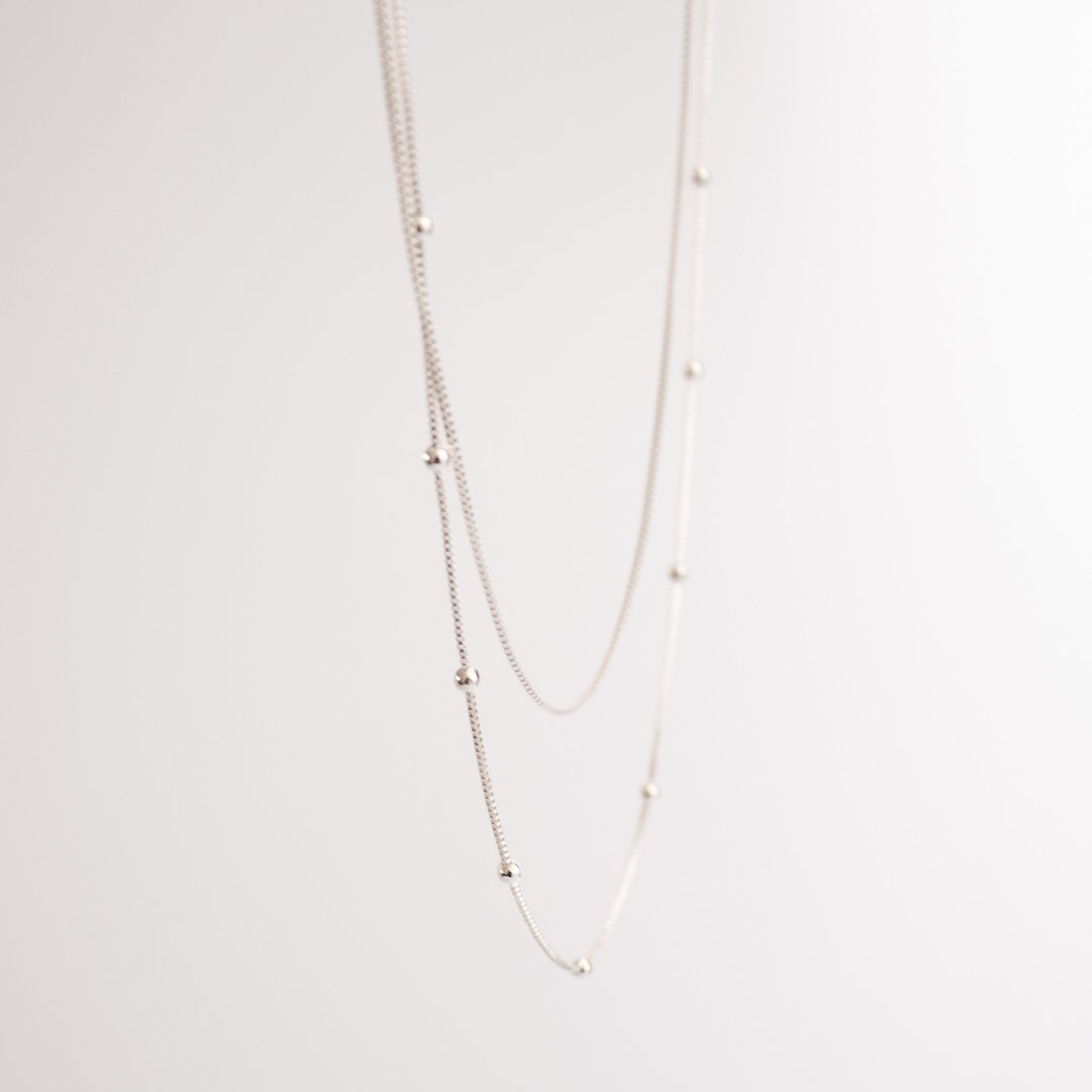 Colar Duplo - Corrente Bolinha e Veneziana