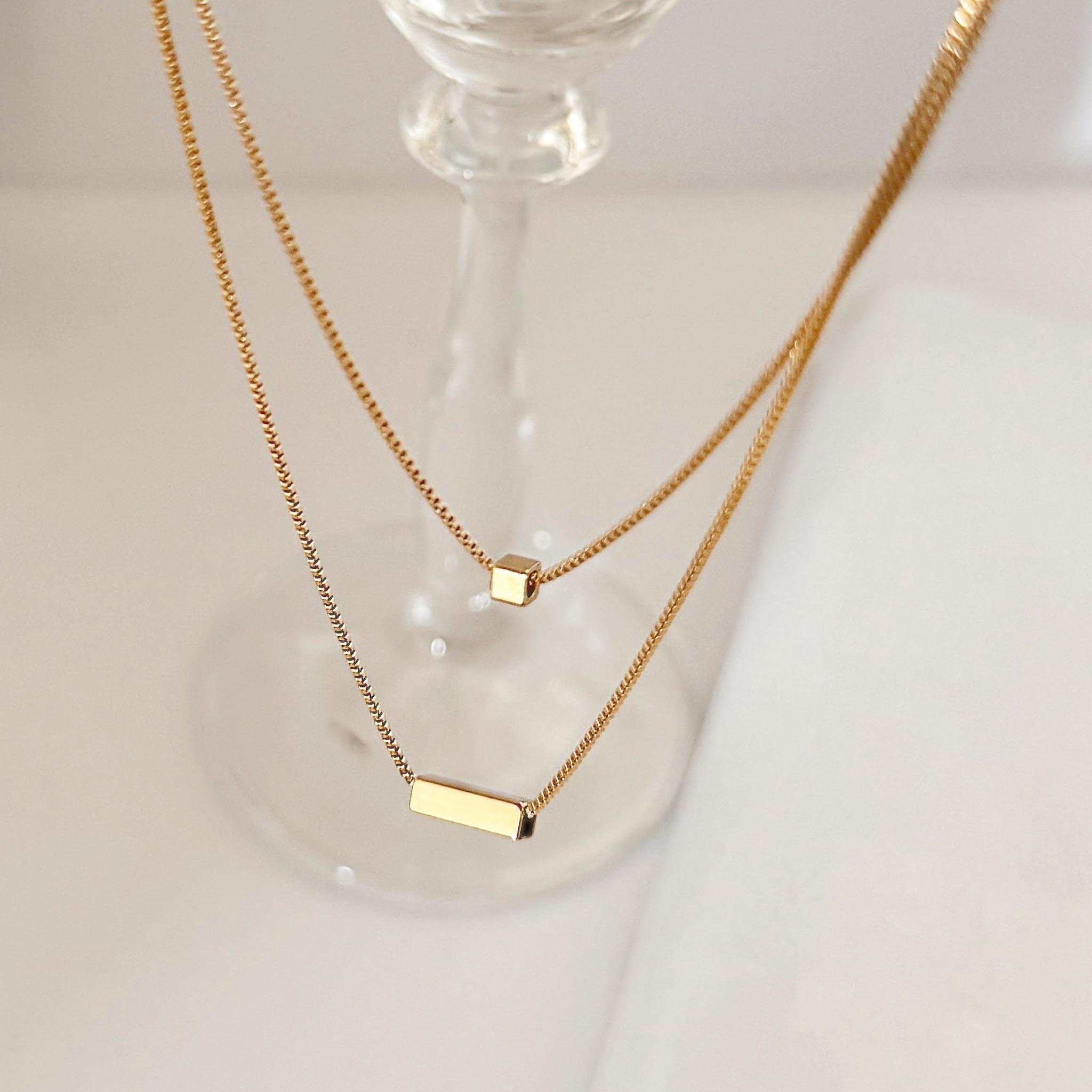 Colar Duplo - Cubos