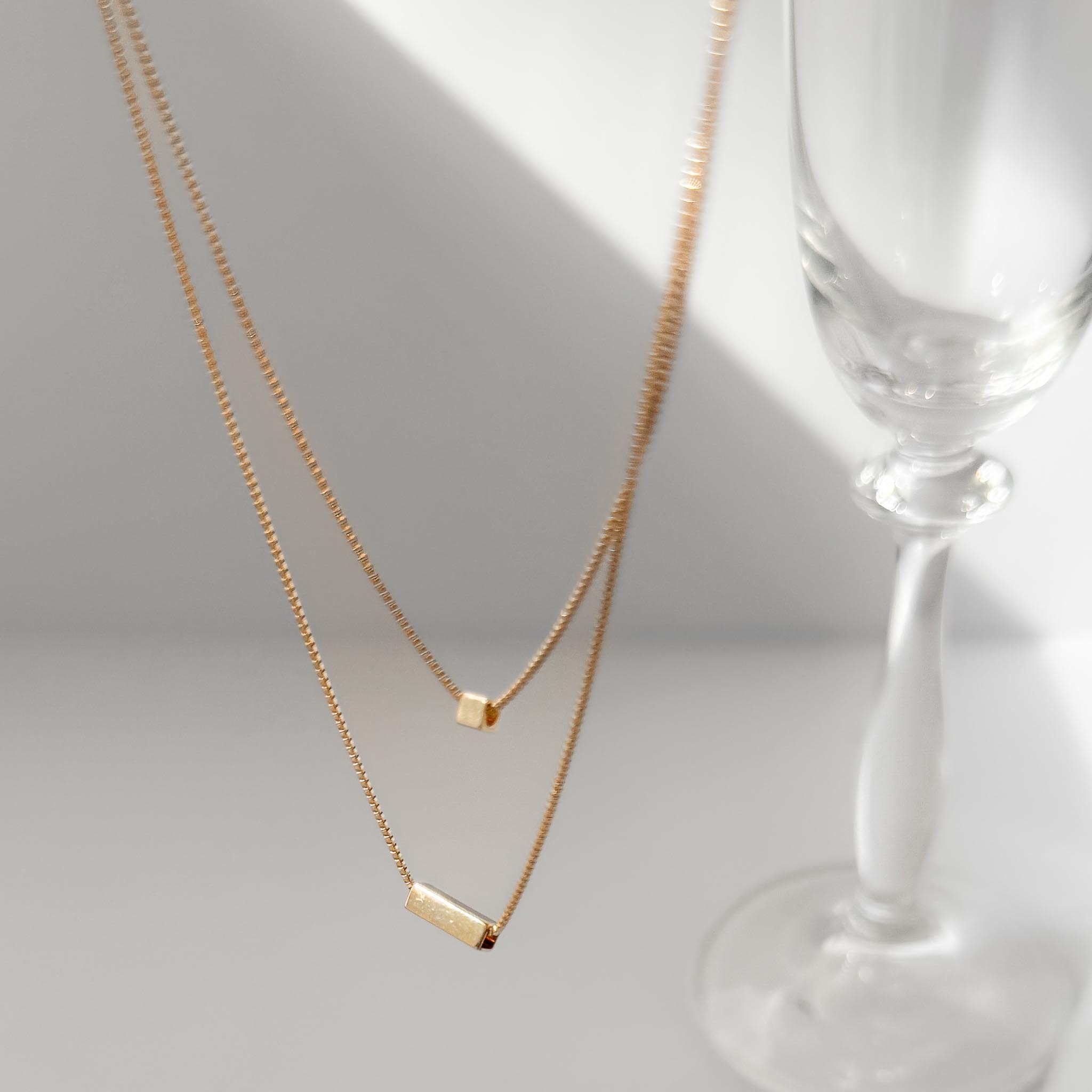 Colar Duplo - Cubos