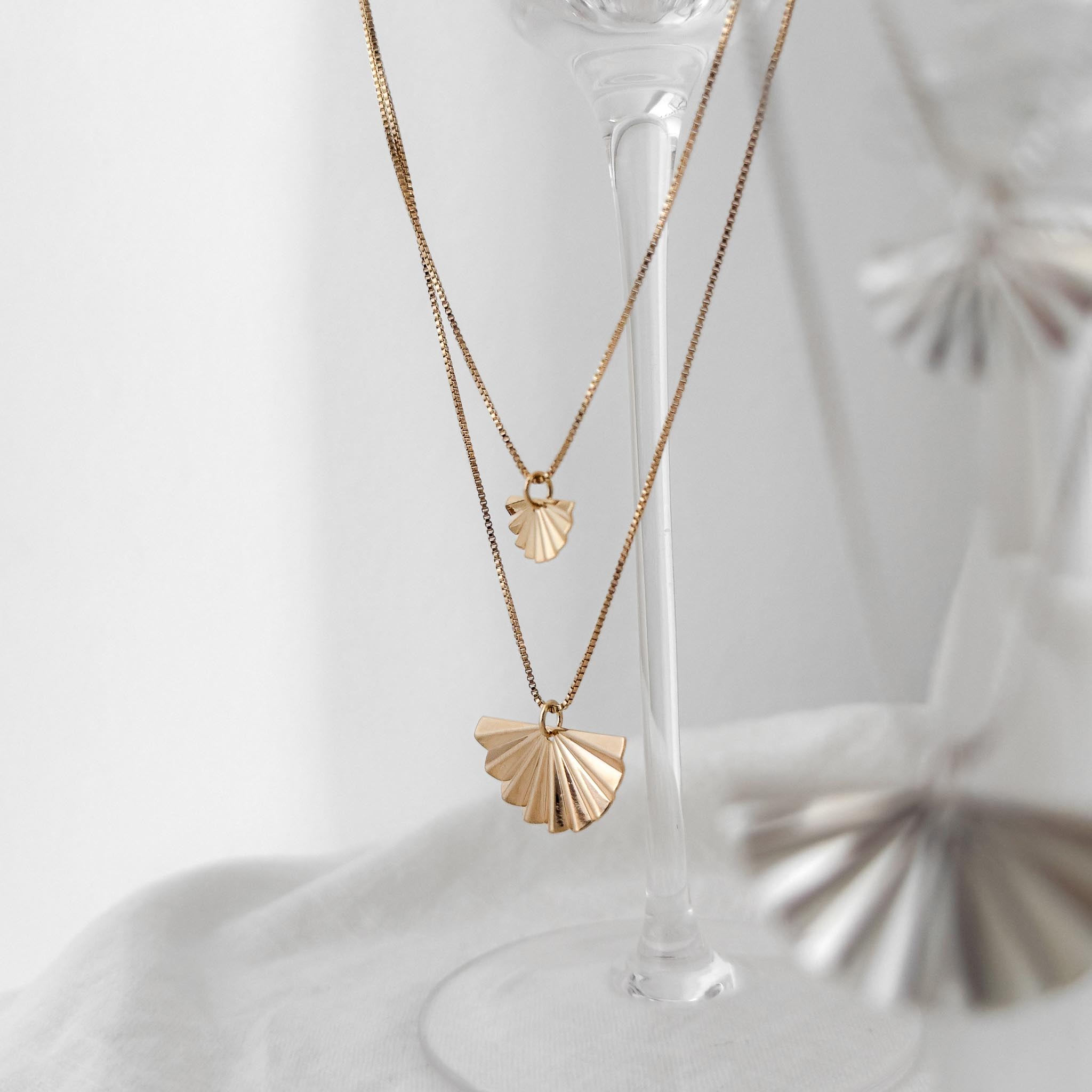 Colar Duplo - Leques Plissados