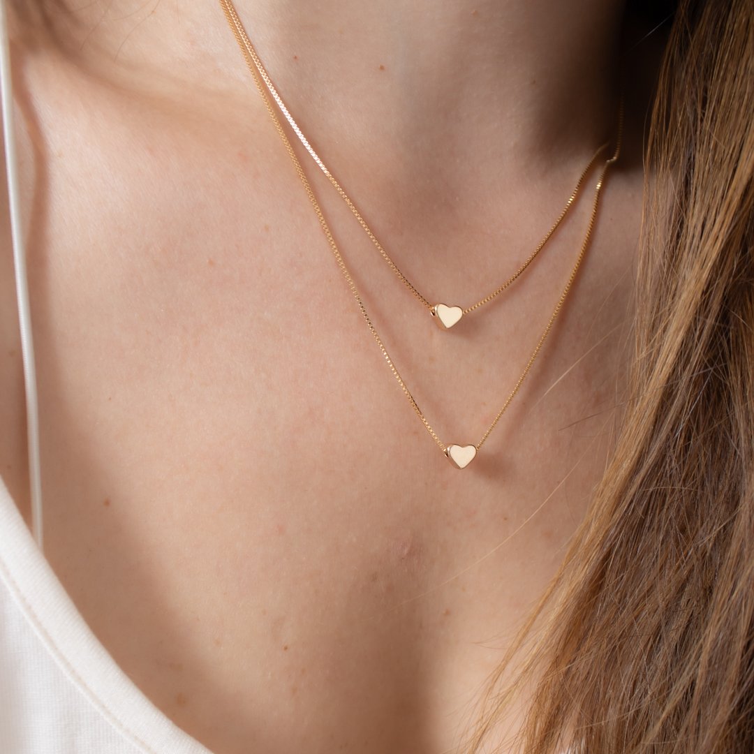 Colar Duplo - Coração Liso