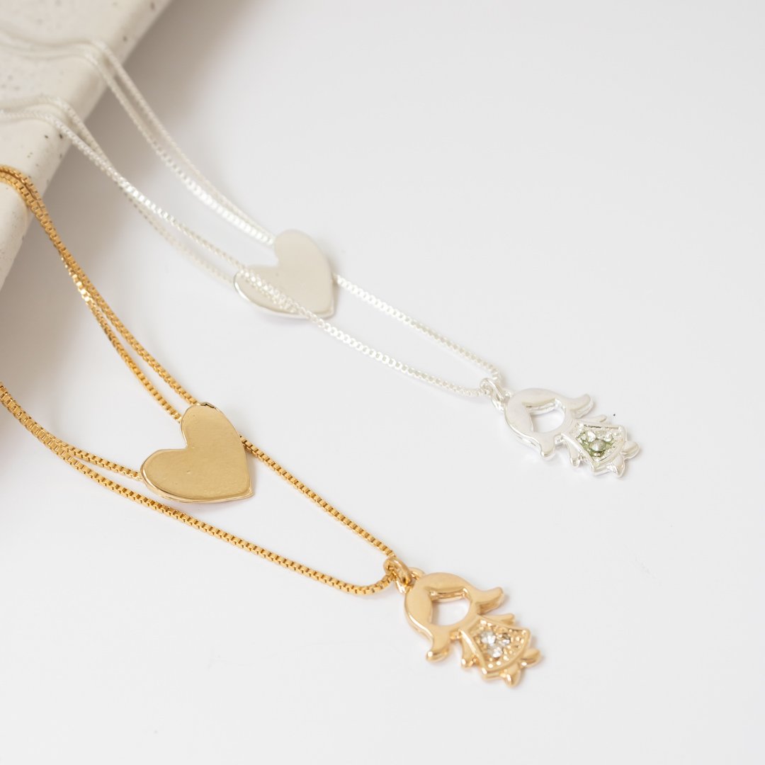 Colar Duplo - Filhos e Coração