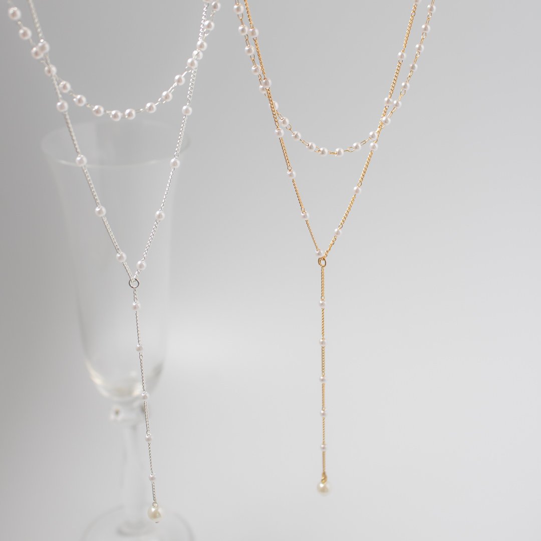 Colar Duplo Gravatinha - Pérolas