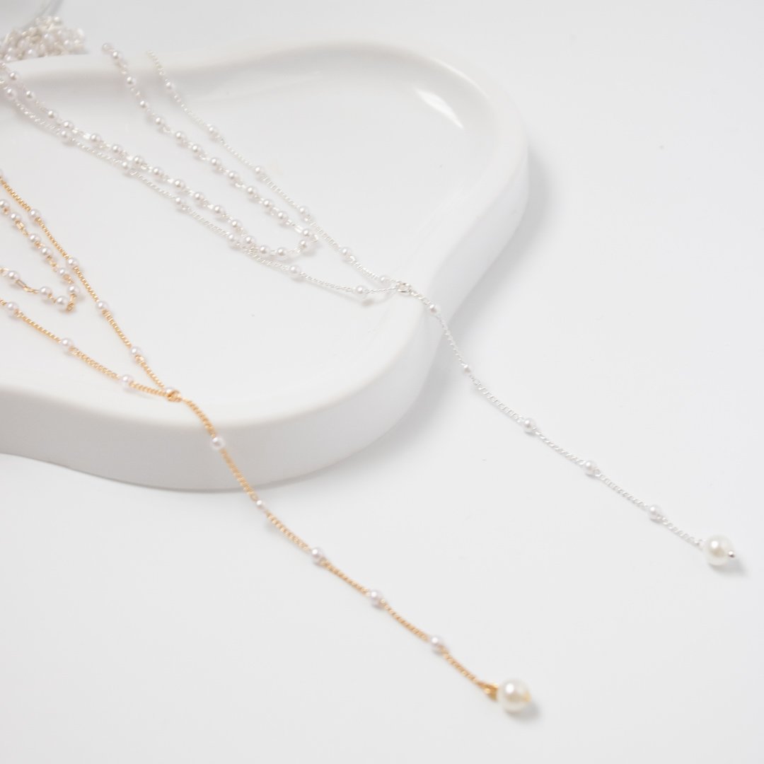 Colar Duplo Gravatinha - Pérolas