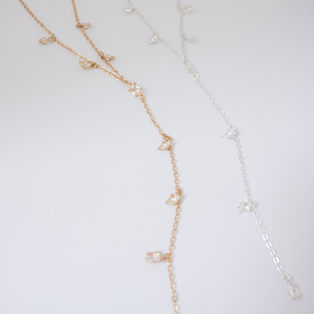 Colar Gravatinha - Quadradinhos Cristais