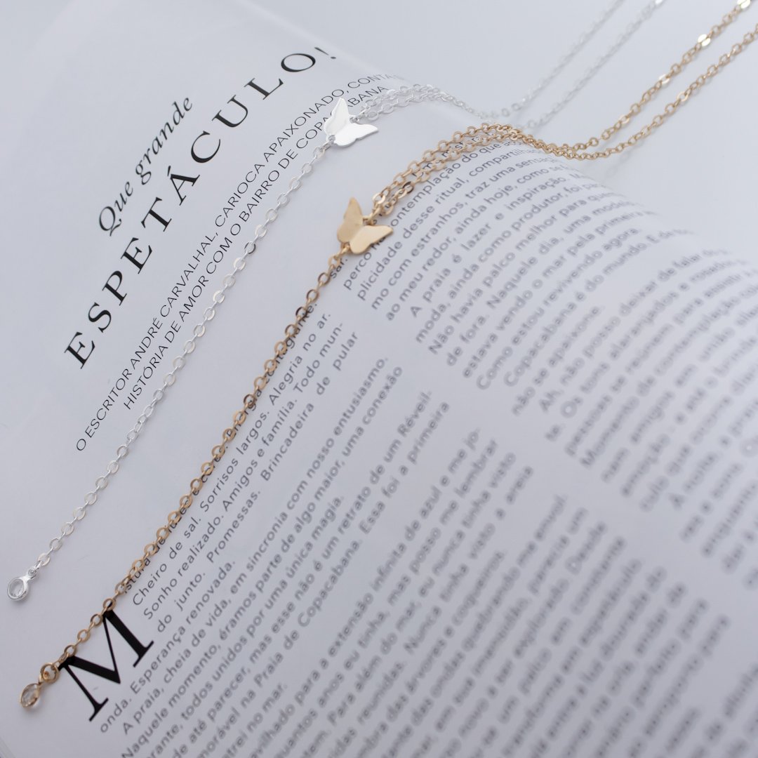 Colar Gravatinha - Borboleta Delicada