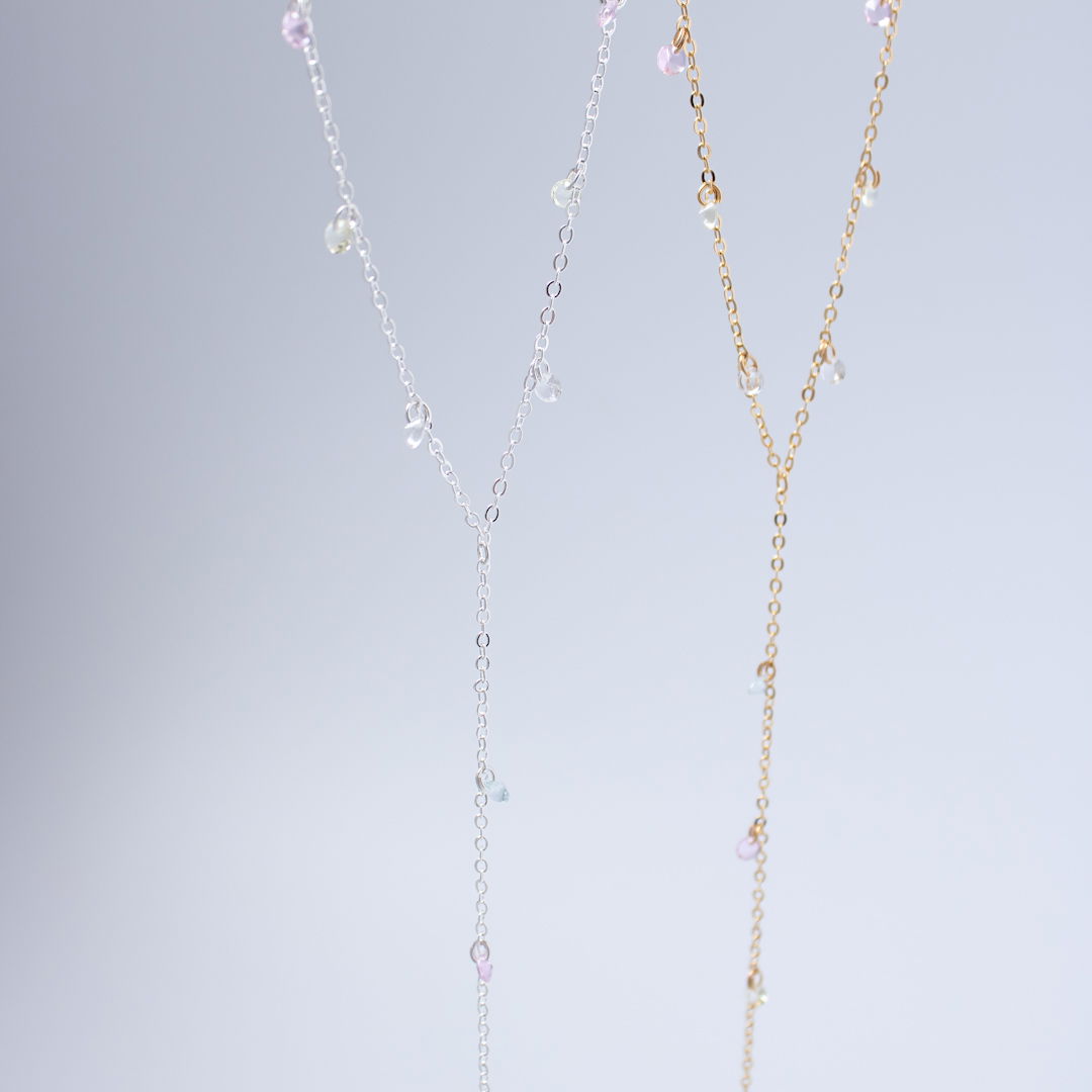 Colar Gravatinha - Cristais Coloridos