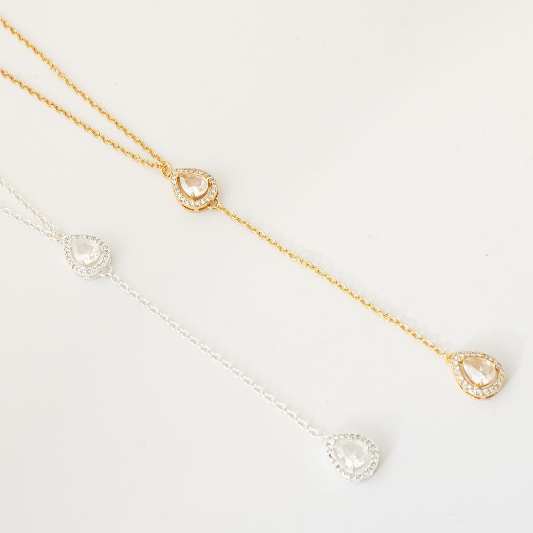 Colar Gravatinha - Gota Zircônia