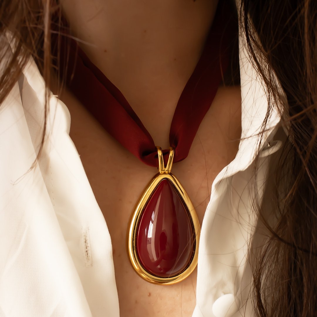 Colar Lenço - Gota Marsala