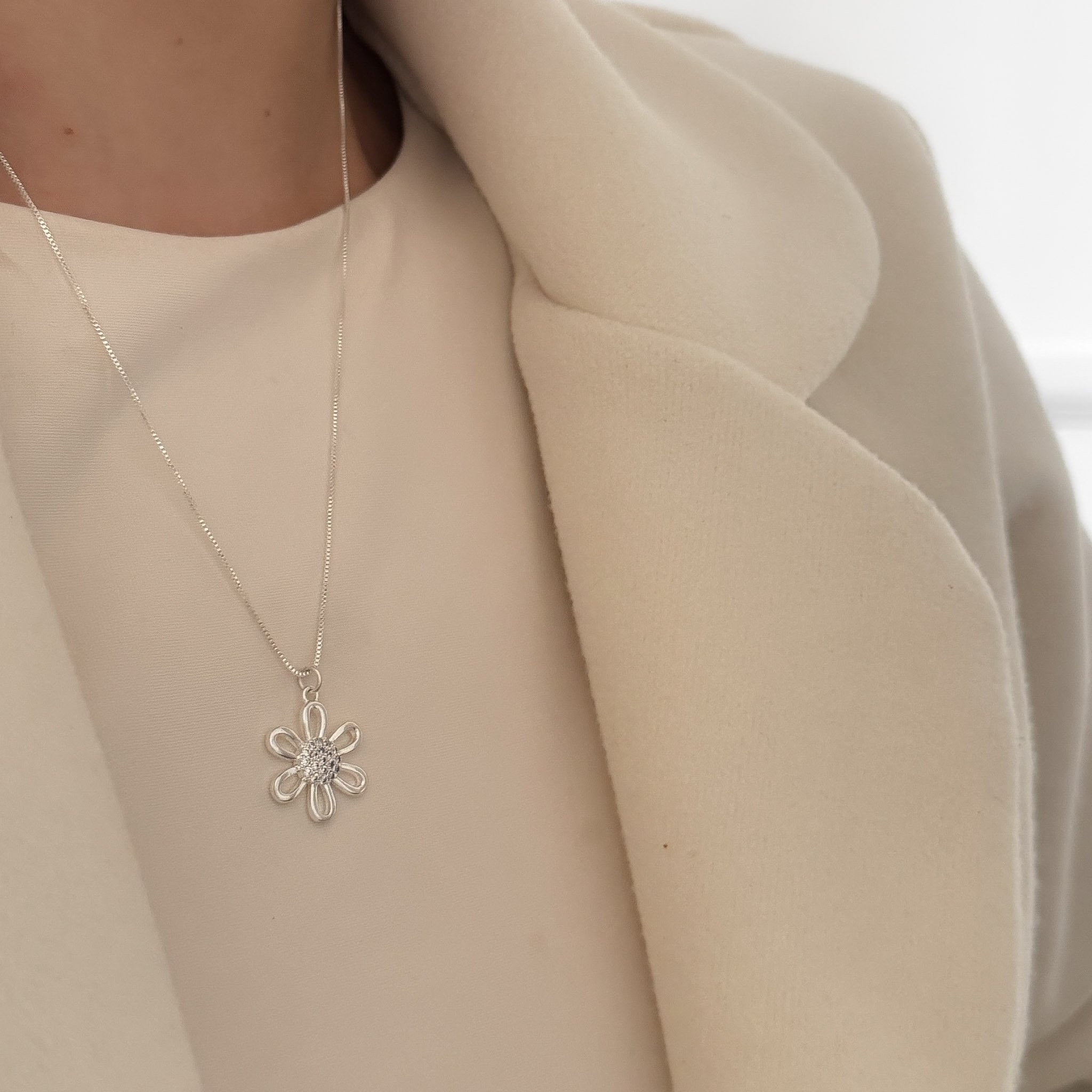 Colar Médio - Daisy Flower Zircônia