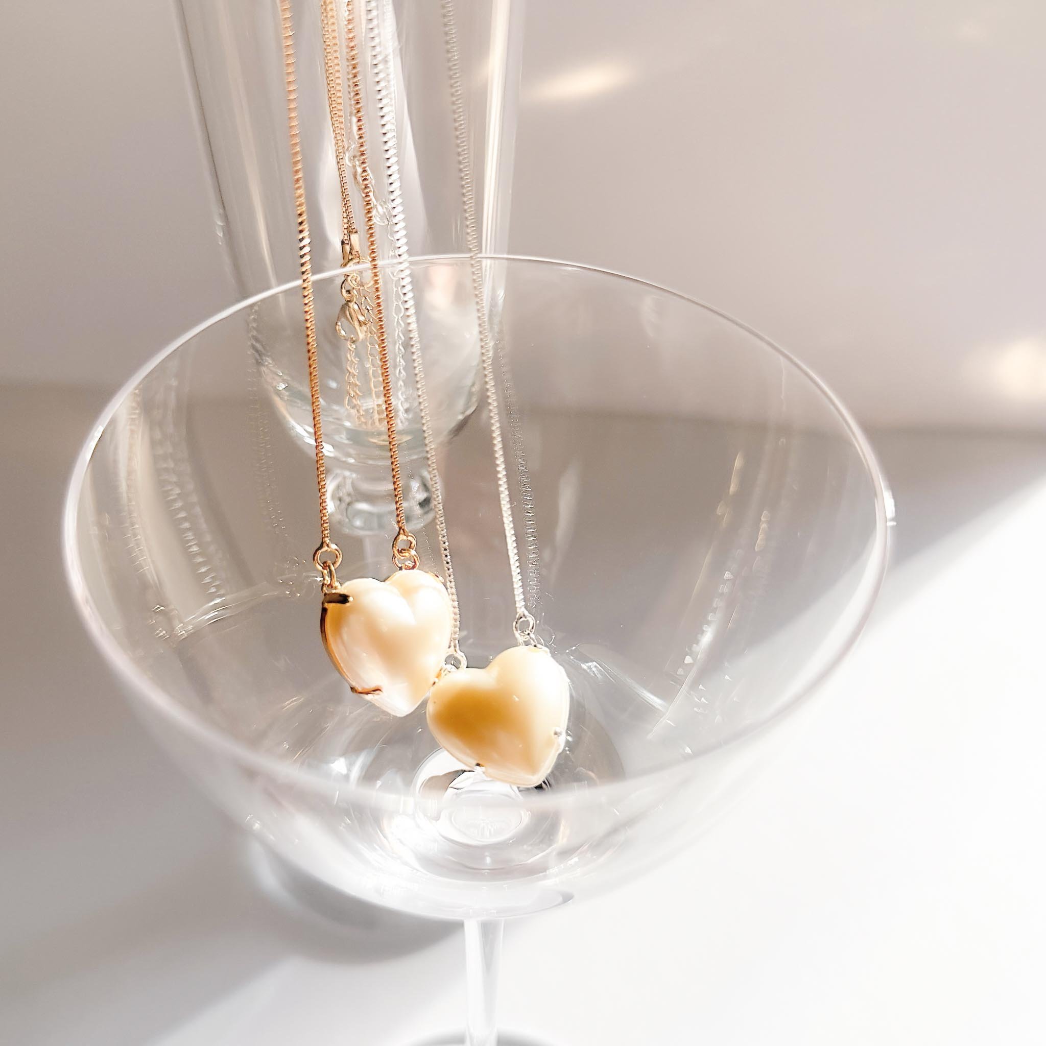 Colar Médio - Maxi Coração Pérola