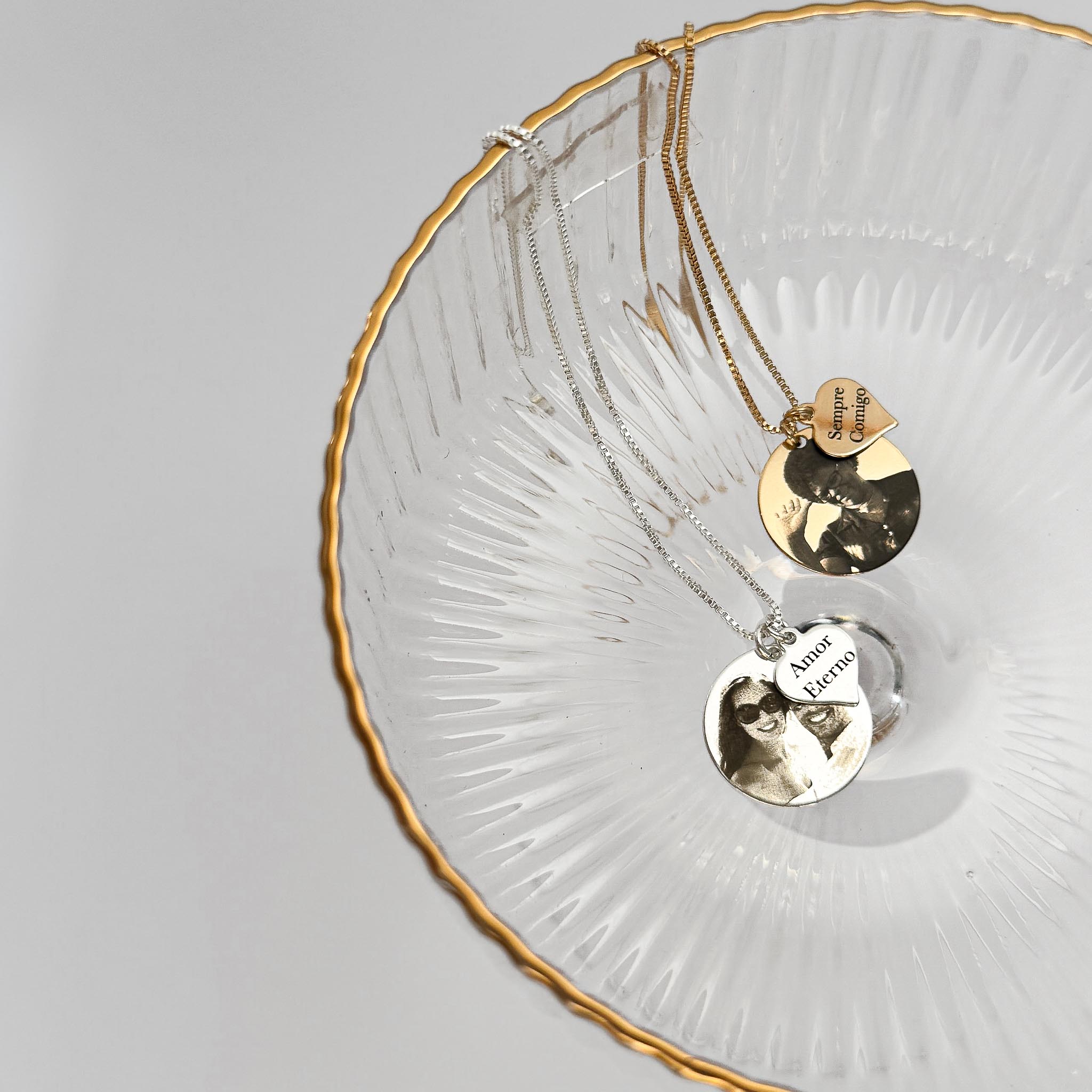 Colar Médio - Plaquinha Gravação/Foto