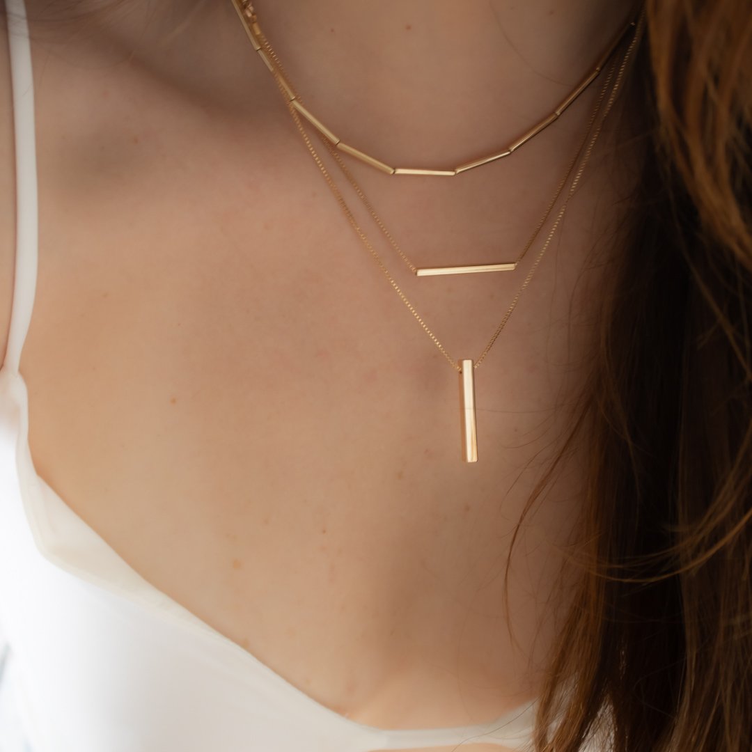 Colar Médio - Plaquinha Retangular