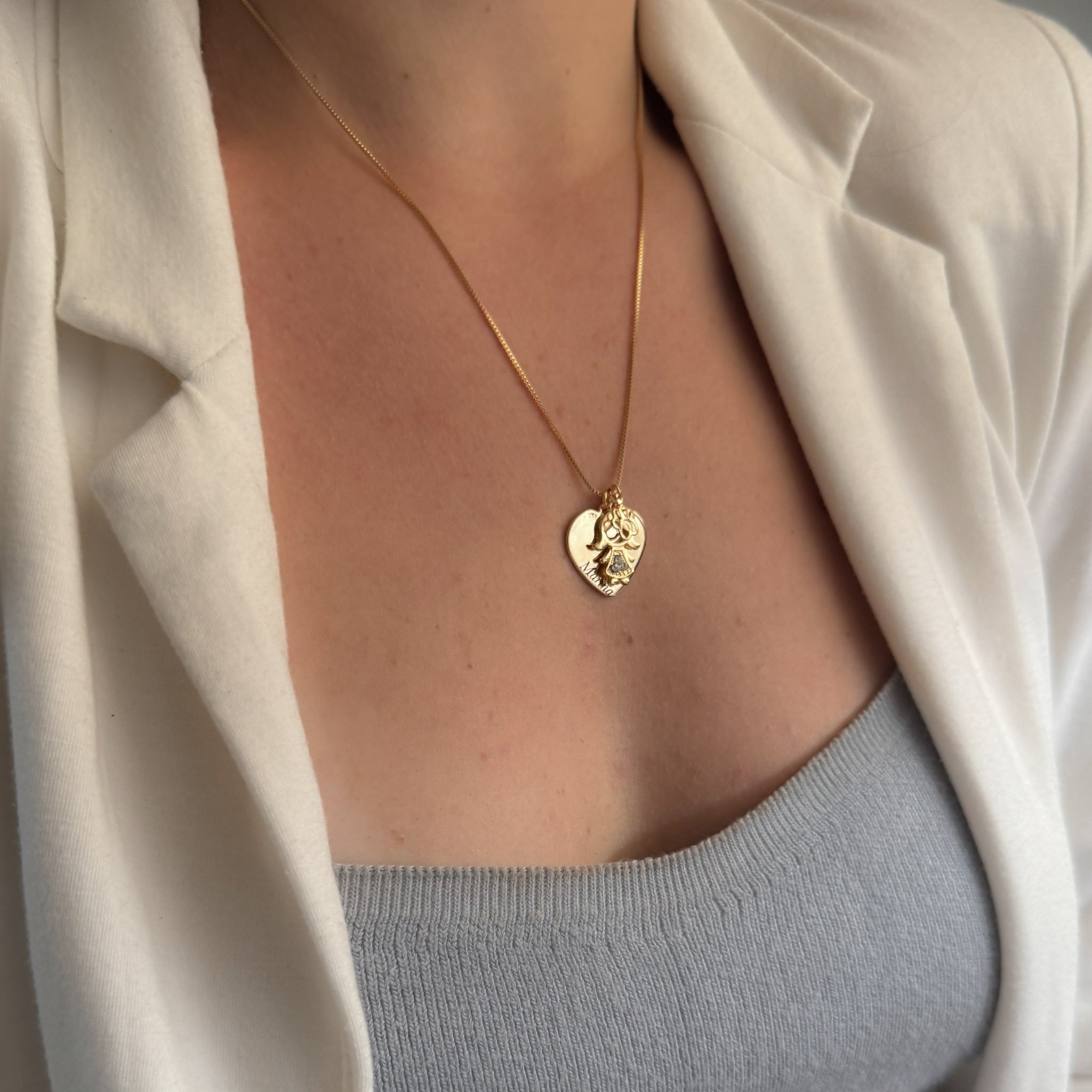 Colar Médio Medalha - Personalizado Filhos/Pet Mães