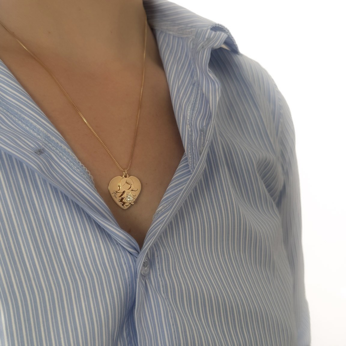 Colar Médio Medalha - Personalizado Filhos/Pet Mães