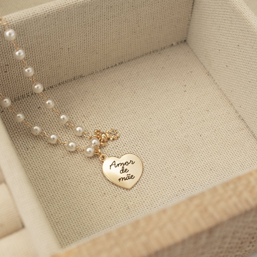 Colar Médio - Medalha Coração e Pingente (Até 2)