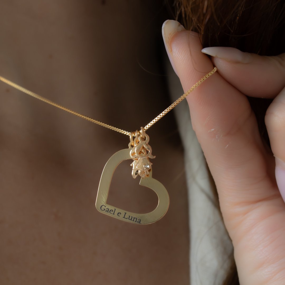 Colar Médio - Personalizado Nome e Desenho (Até 3)