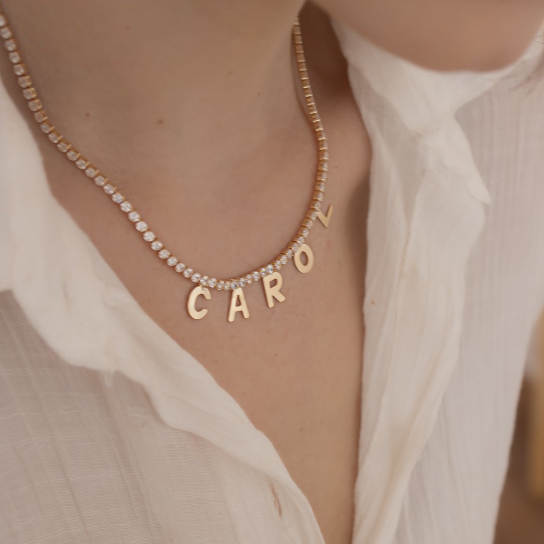 Colar Médio - Personalizado Nome e Zircônia