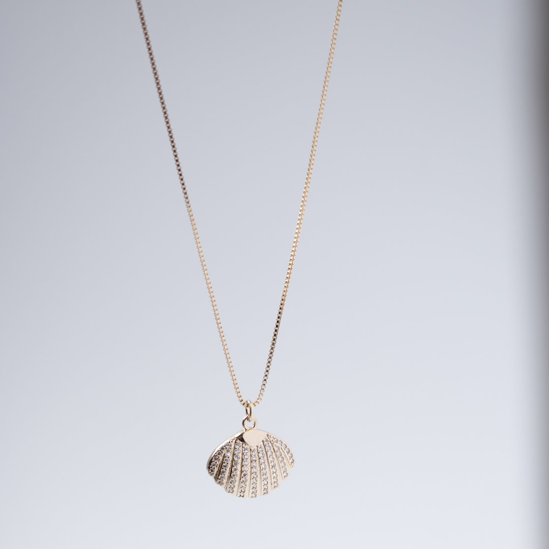 Colar Médio - Pingente Concha Zircônia