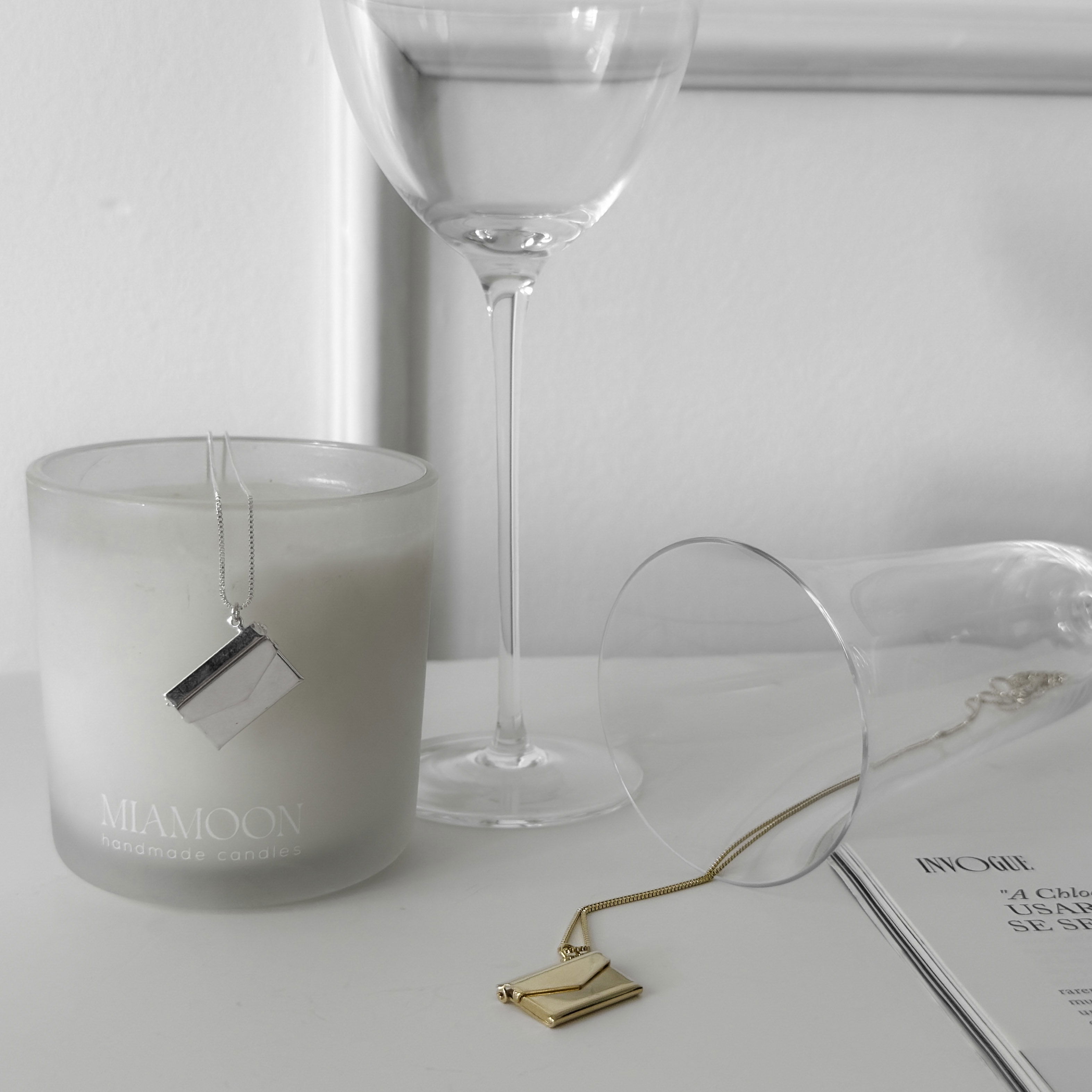 Colar Médio Relicário - Envelope Foto Gravada