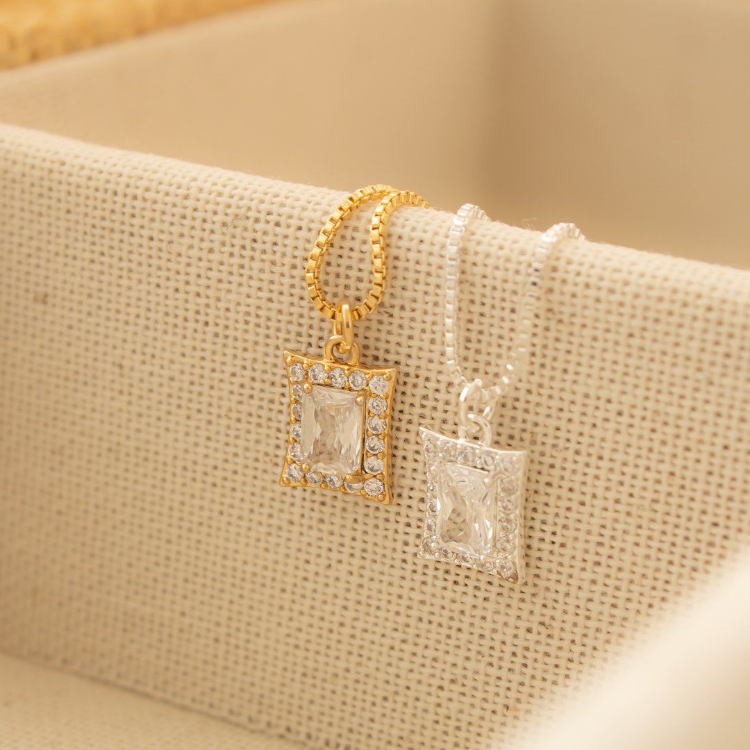 Colar Médio - Retangular Zircônia