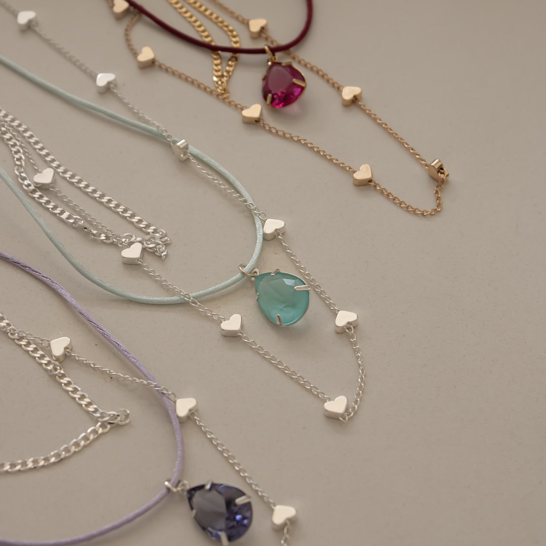 Colar Triplo - Correntes & Cores
