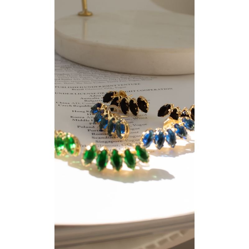 Ear Cuff - Navetes Zircônia (Escolha a cor)