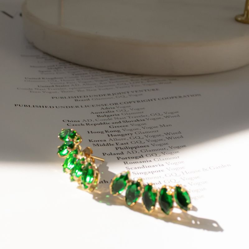 Ear Cuff - Navetes Zircônia (Escolha a cor)
