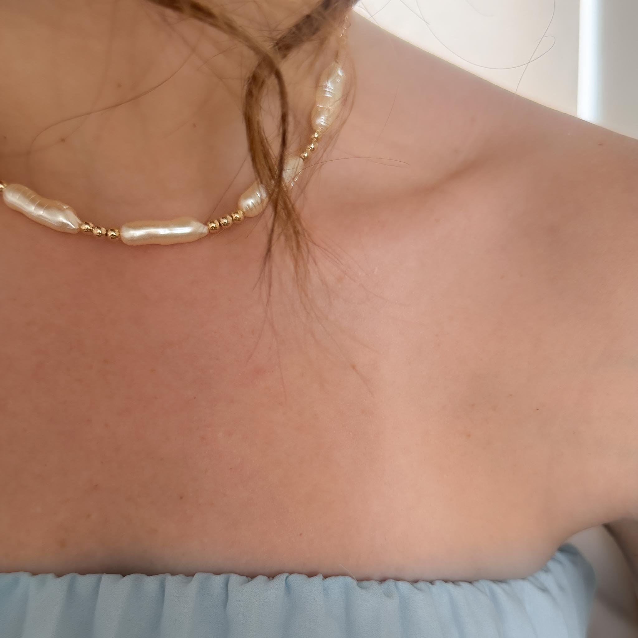 Gargantilha - Pérola Amassadinha