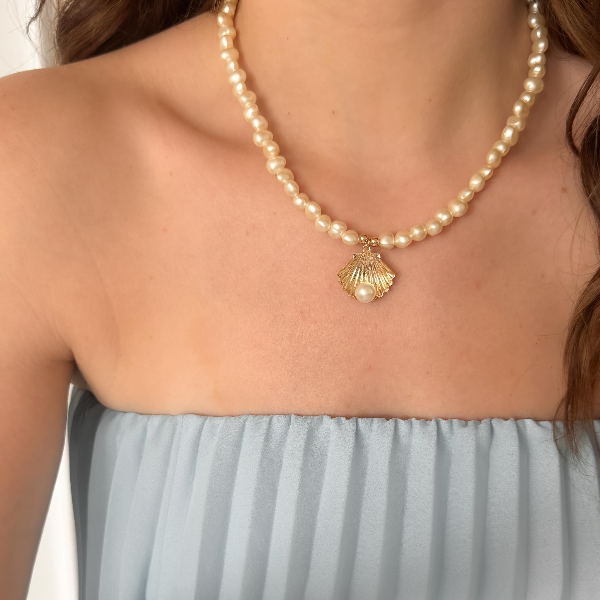 Gargantilha - Pérolas Barrocas e Concha