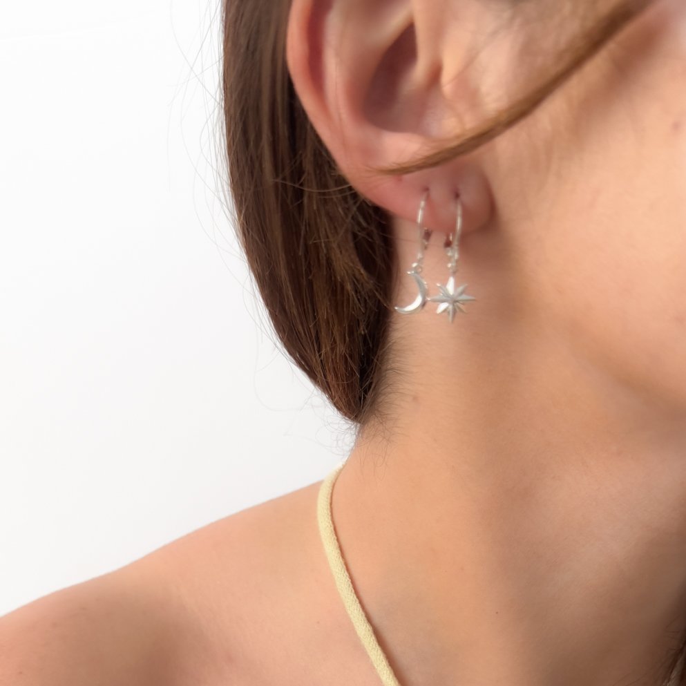 Kit 2 Argolinhas - Estrela Cadente e Lua