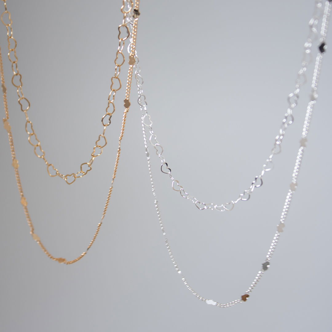 Colar Duplo - Corações