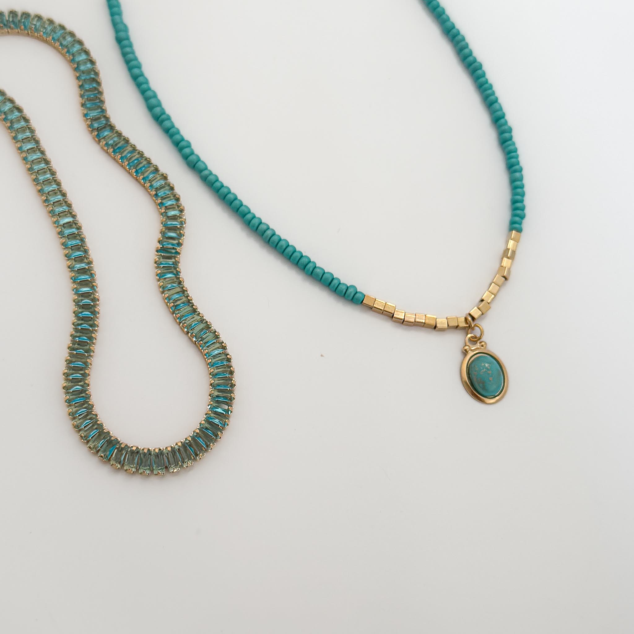 Kit 2 Colares - Azul Turquesa