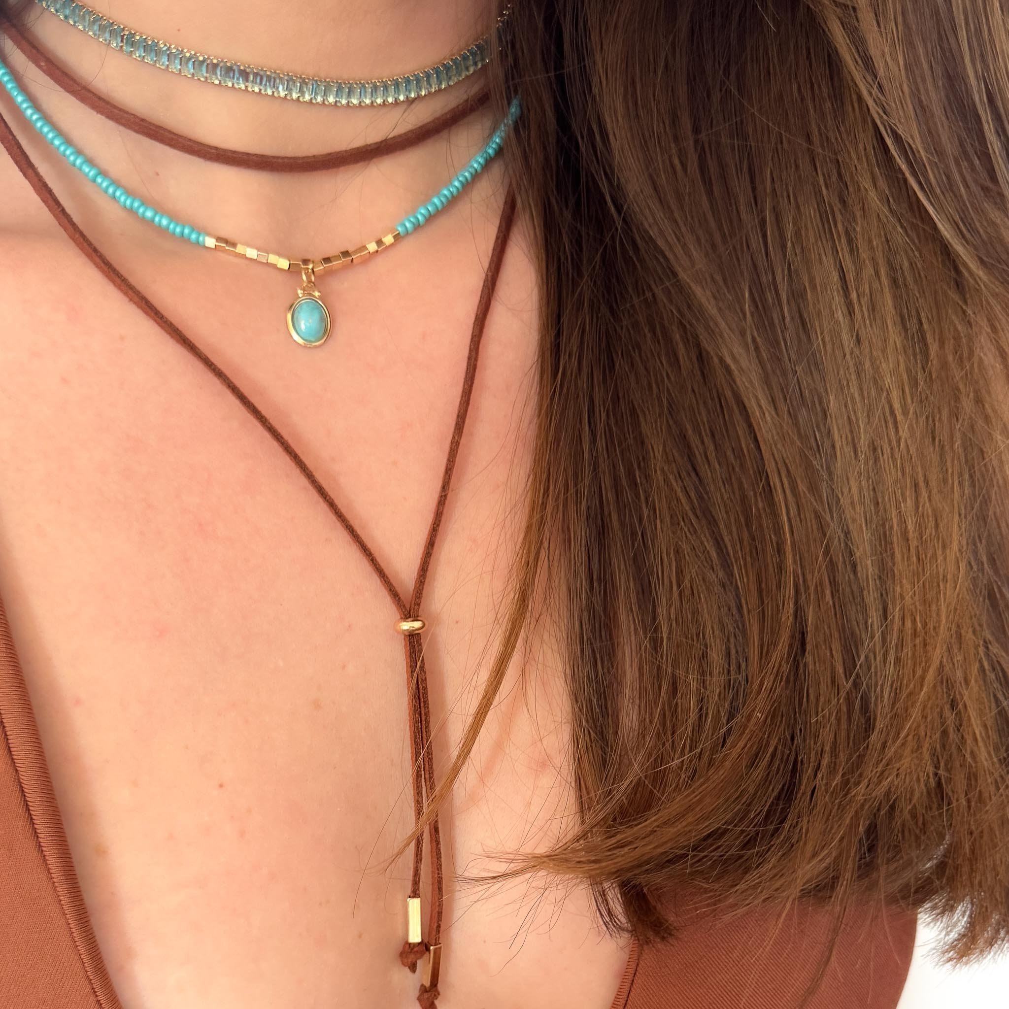 Kit 2 Colares - Azul Turquesa