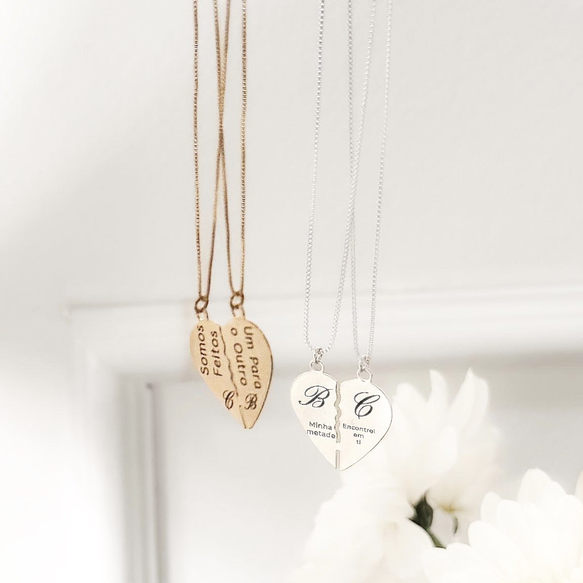 Kit 2 Colares Personalizados - Metades (Tamanho Grande)
