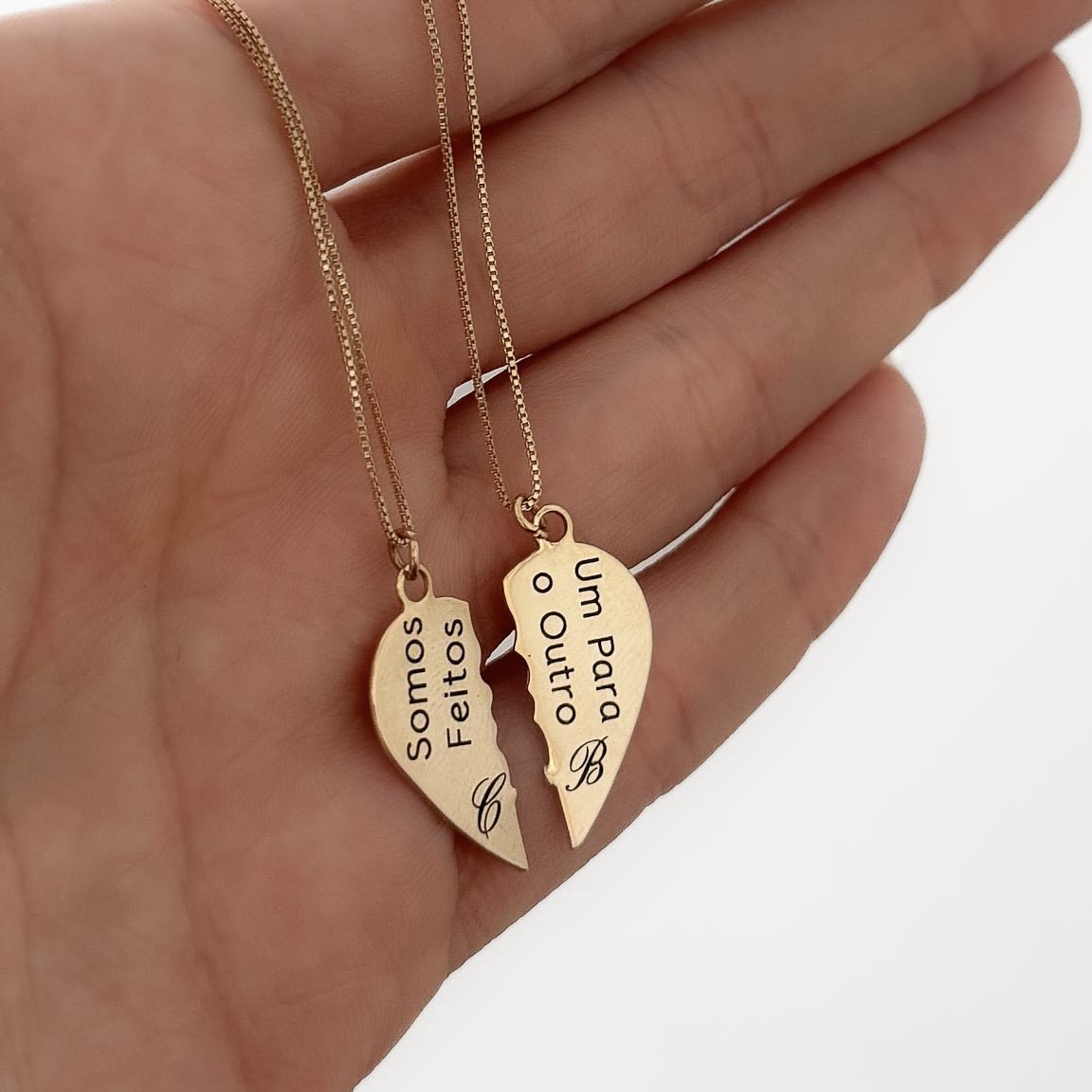 Kit 2 Colares Personalizados - Metades (Tamanho Grande)