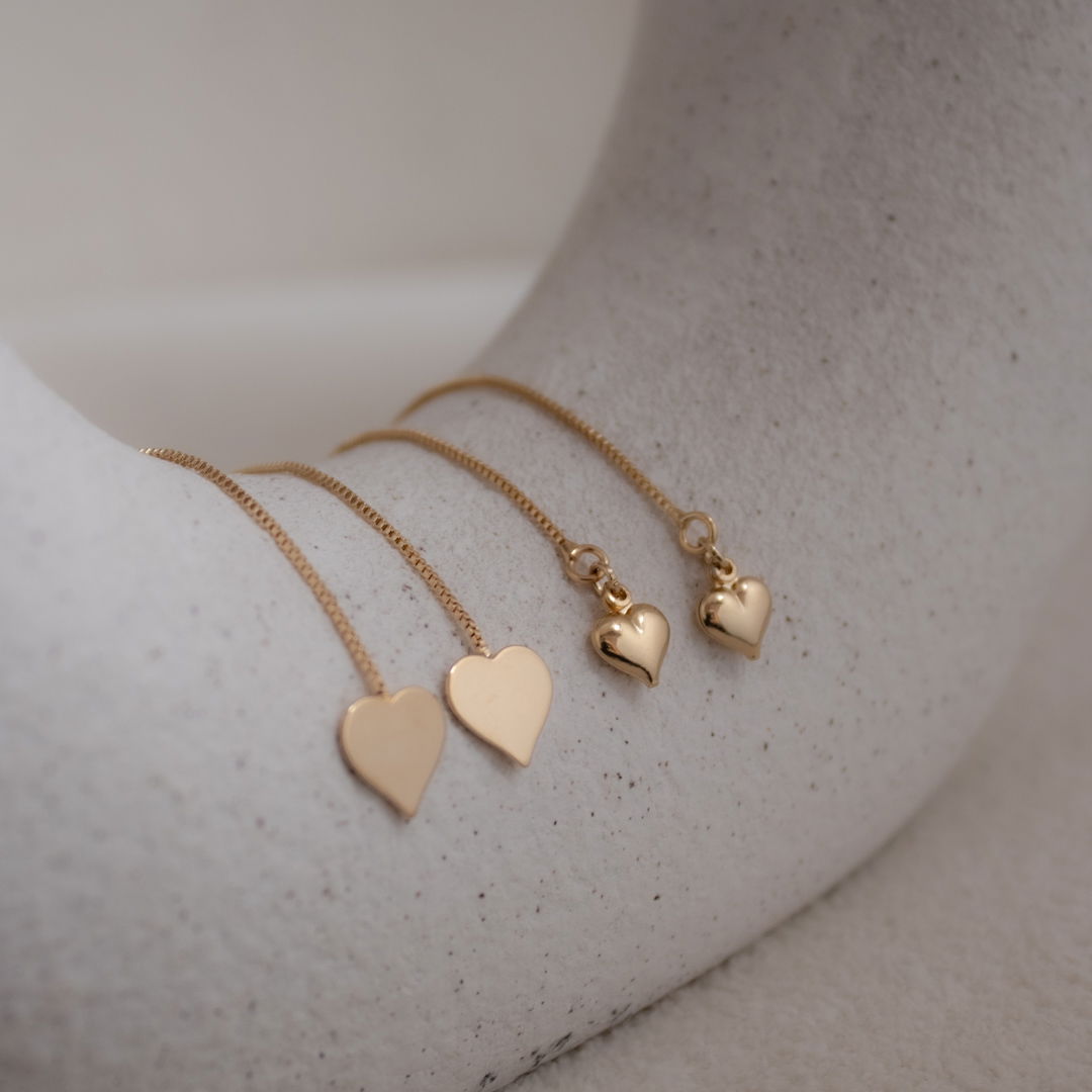 Kit 2 Pares de Brincos Transpassado - Coração