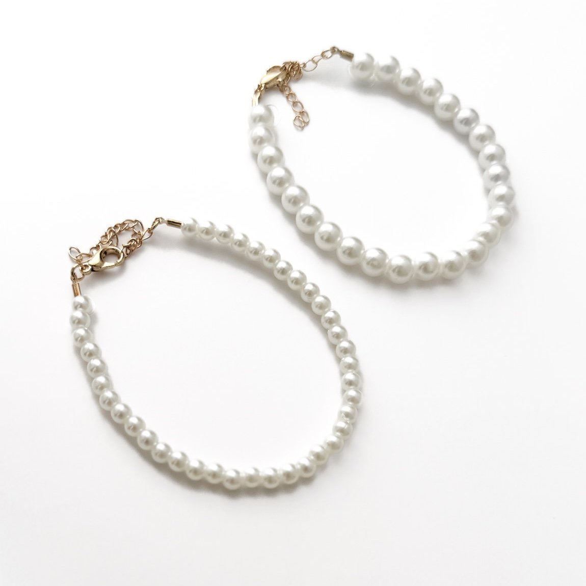 Kit 2 Pulseiras - Pérolas Dois Tamanhos