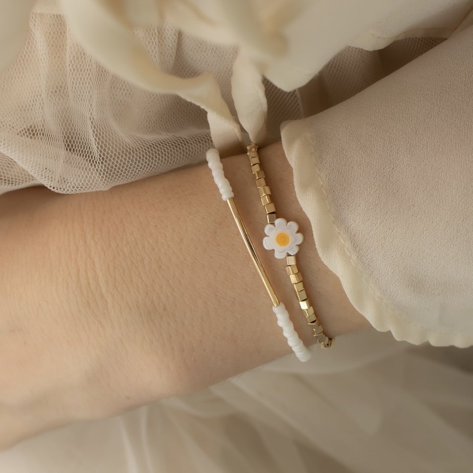 Kit 2 Pulseiras - Flor Daisy
