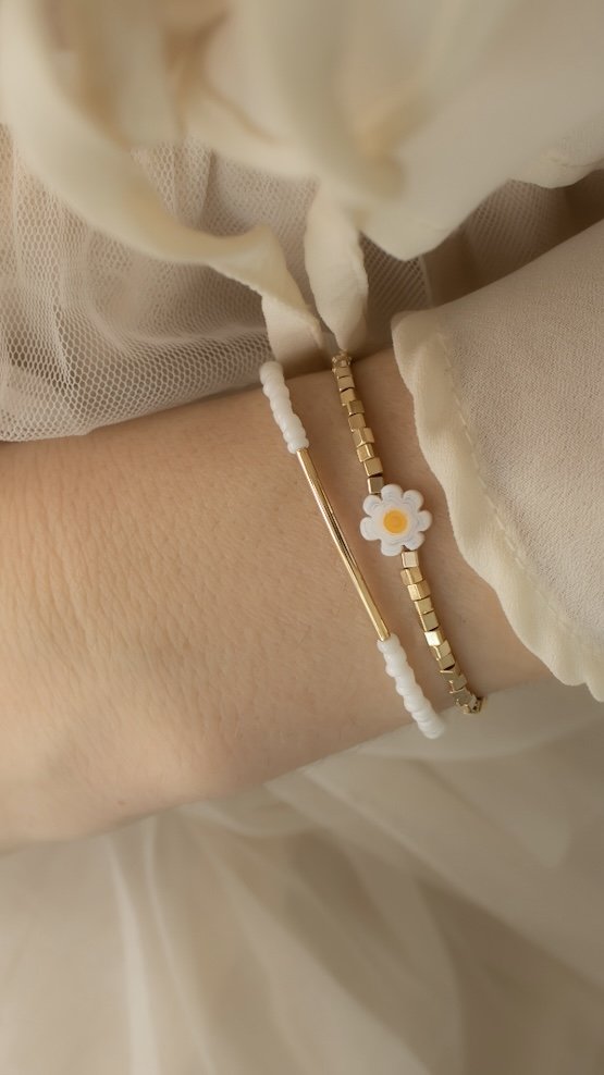 Kit 2 Pulseiras - Flor Daisy