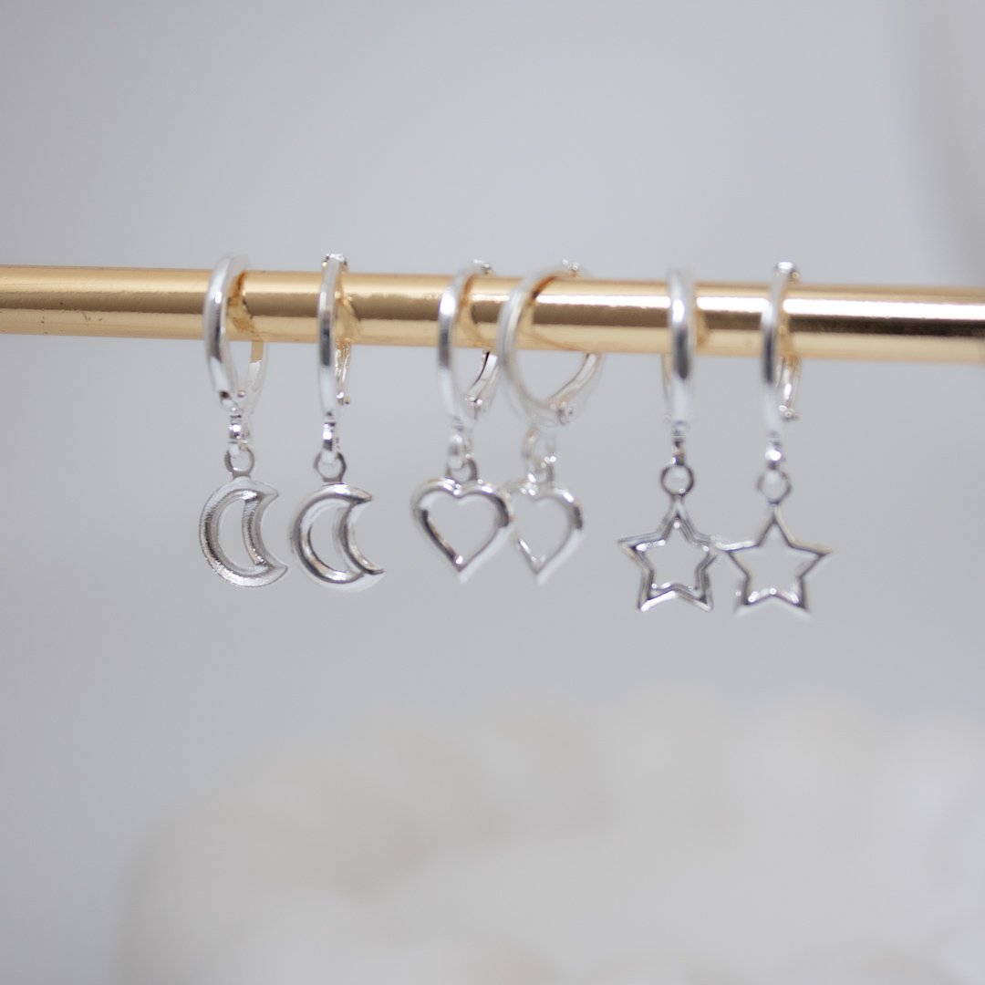 Kit 3 Argolinhas - Pingentes Delicados