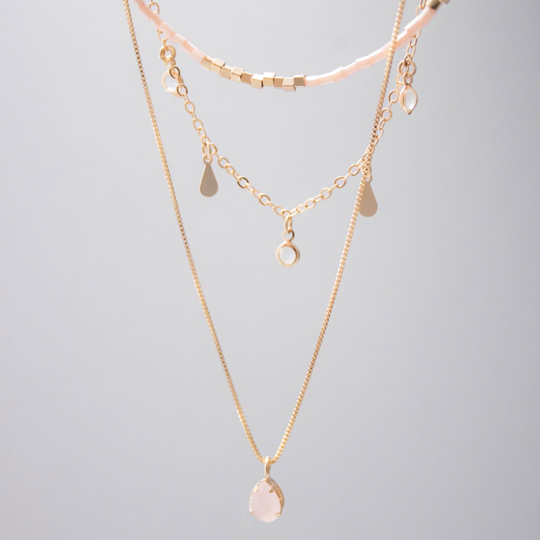 Kit 3 Colares - Rosa Candy Color