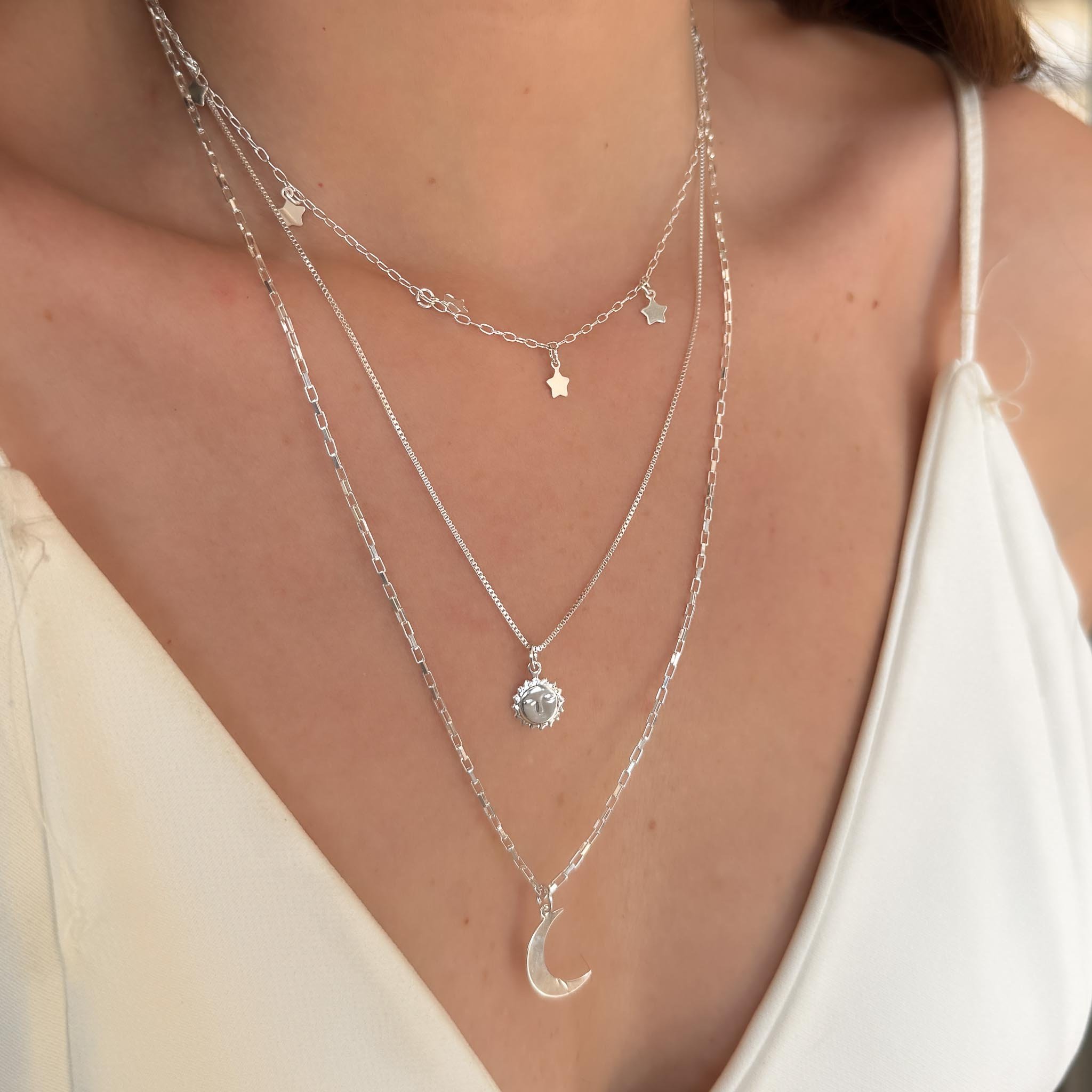 Kit 3 Colares - Sol, Estrelas e Lua