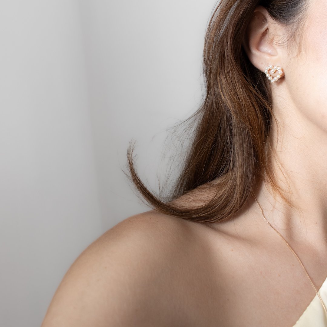 Kit Colar e Brinco - Coração Pérola