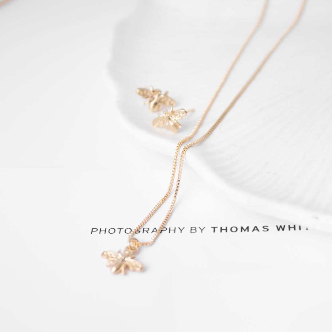 Kit Colar e Brinco - Abelha