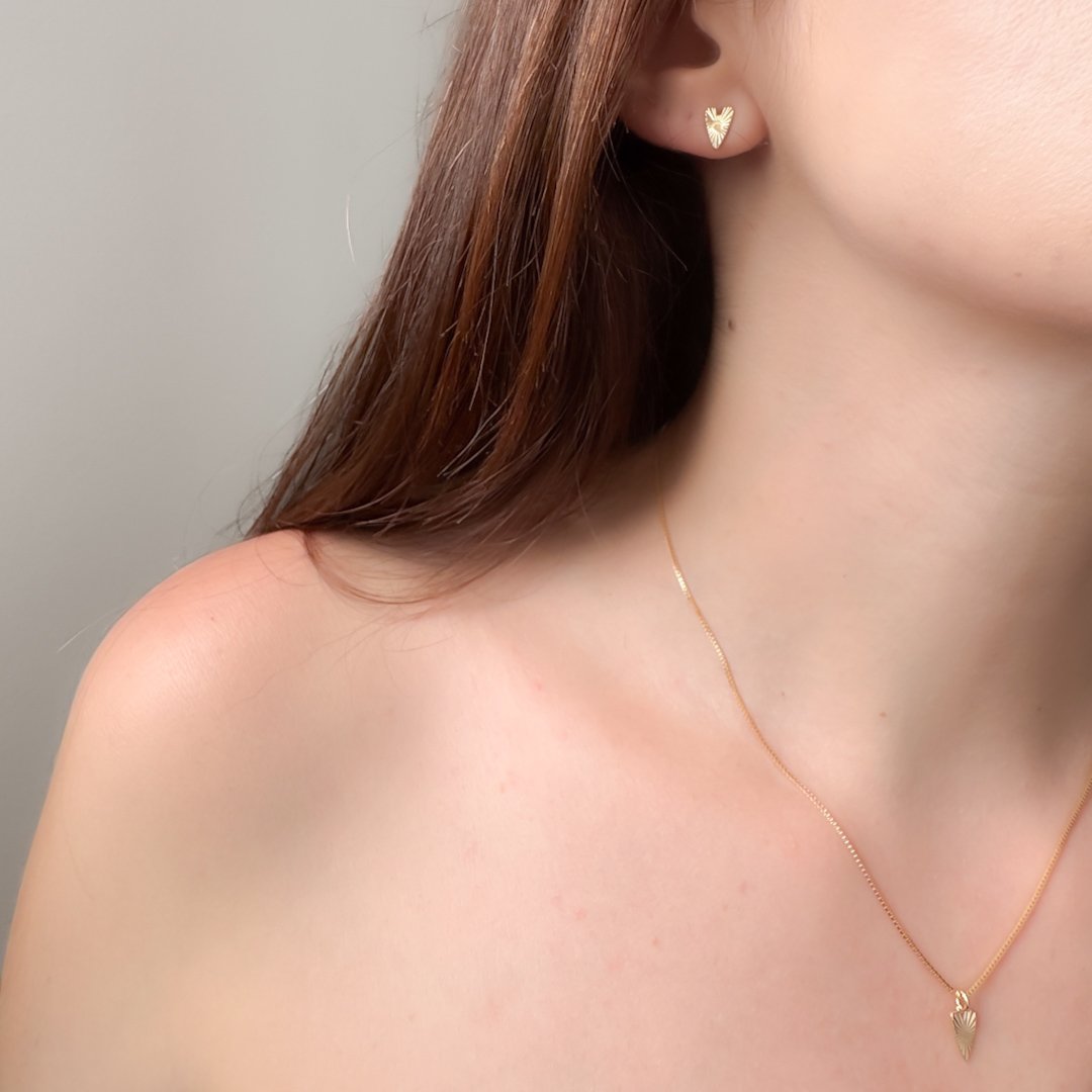 Kit Colar e Brinco - Coraçãozinho Brilho