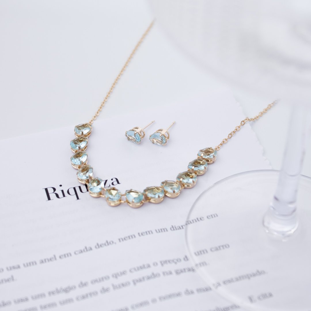 Kit Colar e Brinco Festa - Gotas